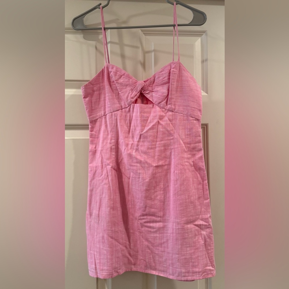 Honey Belle Pink Mini Dress with Bow Detail
